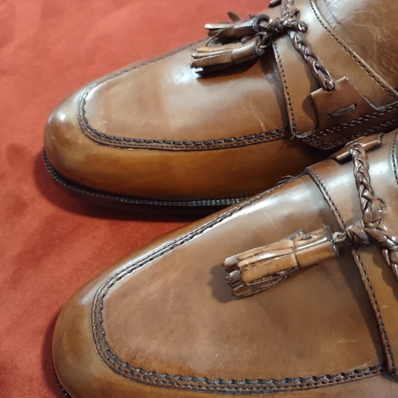 Johnston & Murphy Brown 15-7066 Slip On Leather Tassle Loafers Men’s 9.5 W - Picture 5 of 11